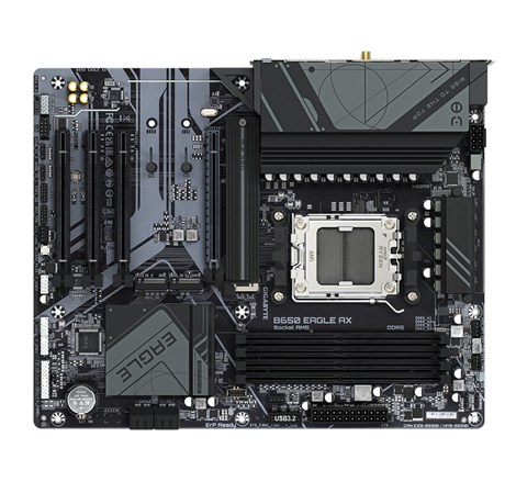 Gigabyte MB B650 EAGLE AX, S.AM5, 4×DDR5/7600(OC), PCIe 4.0, G-LAN, 1×DP/HDMI, USB-C, WiFi, ATX