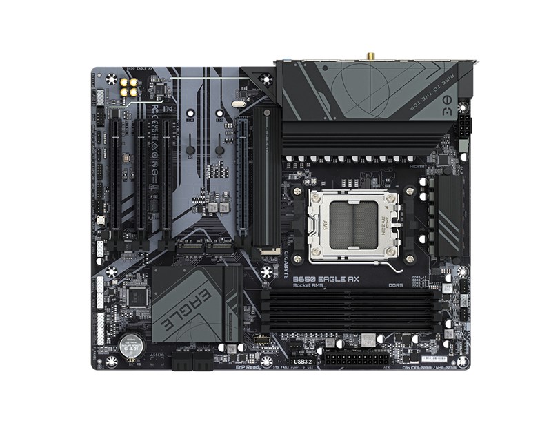 Gigabyte MB B650 EAGLE AX, S.AM5, 4×DDR5/7600(OC), PCIe 4.0, G-LAN, 1×DP/HDMI, USB-C, WiFi, ATX