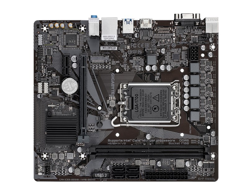 Gigabyte MB H610M H V2 DDR5, S.1700, 2xDDR5/5600, PCIe 4.0, G-LAN, VGA/HDMI, mATX