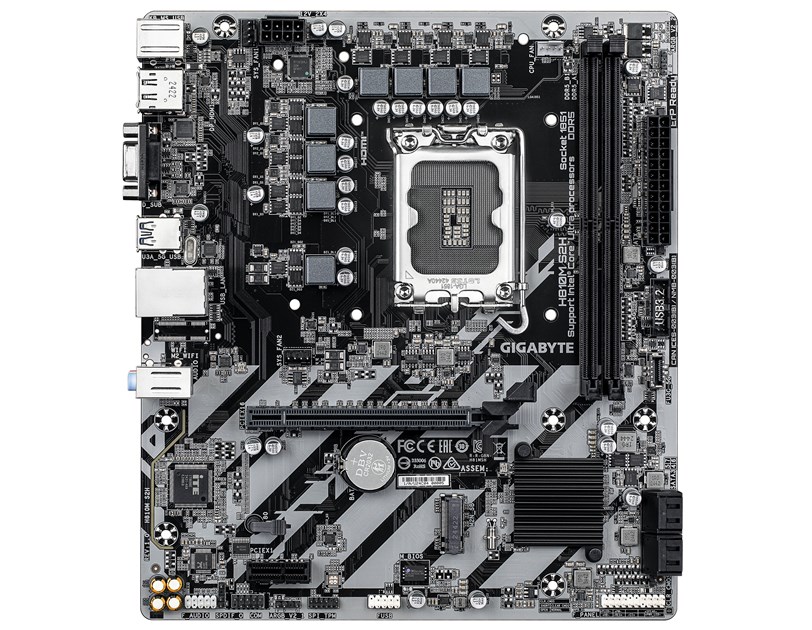 Gigabyte MB H810M S2H, S.1851, 2xDDR5/6400MHz, PCIe 4.0, G-LAN, VGA/HDMI/DP, mATX