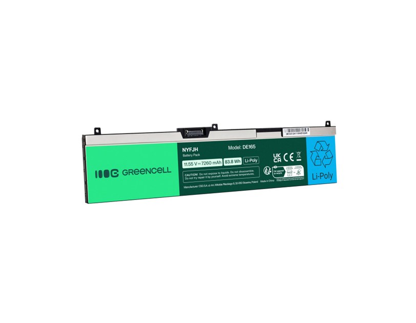 Green Cell (DE165) baterija NYFJH-6C 0NYFJH 0RY3F9 0VRX0J, 7260mAh 11.55V, za Dell Precision 15 7530 7540 7740