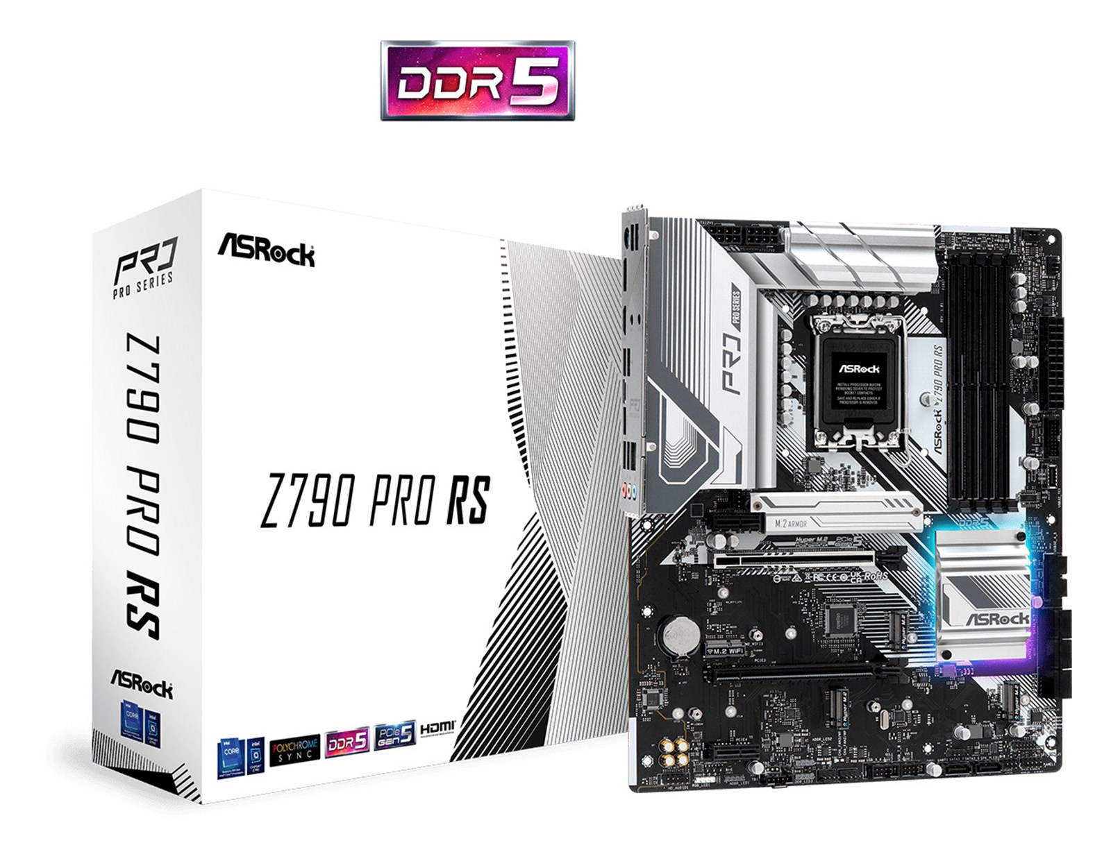 ASRock MB Z790 PRO RS , S.1700, 4xDDR5/7200(OC), PCIe 5.0, 2.5G-LAN, HDMI/DP, USB-C, ATX