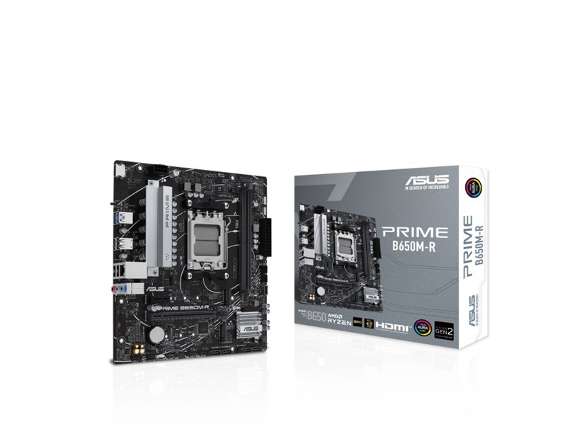 Asus MB Prime B650M-R, S.AM5, 2xDDR5/7200(OC), PCIe 4.0, 2.5 G-LAN, HDMI, mATX