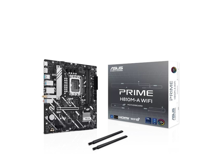 Asus MB Prime H810M-A WIFI, S.1851, 2xDDR5/6400(OC), PCIe 4.0, G-LAN, HDMI/DP, WiFi, mATX