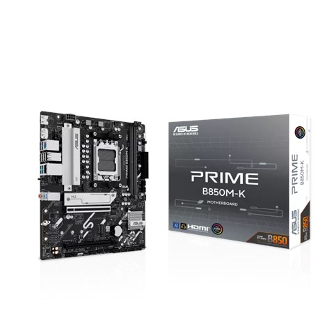 Asus MB Prime B850M-K, S.AM5, 2xDDR5/8400(OC), PCIe 5.0, 2.5 G-LAN, HDMI/DP, mATX