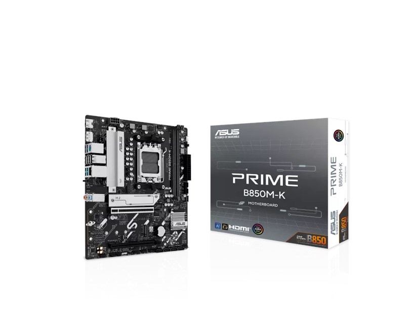 Asus MB Prime B850M-K, S.AM5, 2xDDR5/8400(OC), PCIe 5.0, 2.5 G-LAN, HDMI/DP, mATX