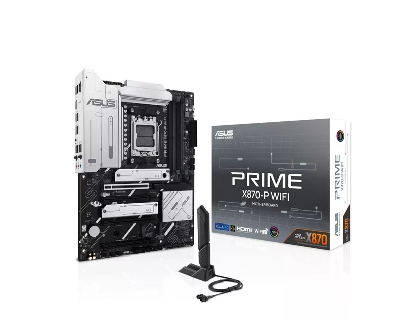 Asus MB Prime X870-P WIFI, S.AM5, 4xDDR5/8000(OC), PCIe 5.0, 2.5 G-LAN, USB4, HDMI, WiFi, ATX