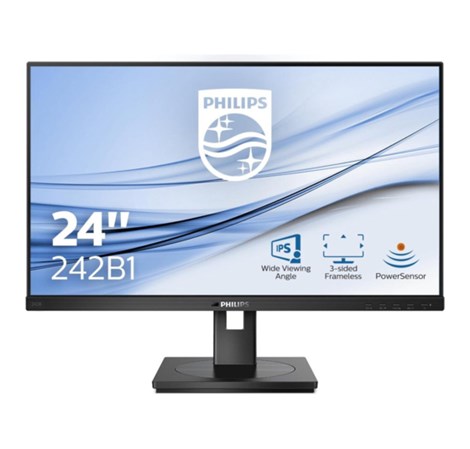 Philips 24" 242B1/00 FHD (1920×1080) IPS WLED 16:9, Pivot, 75Hz, 300 cd/m2, 1000:1, 4ms, VGA, DVI-D, DP, HDMI, USB3.2×4, zvučnici, crni