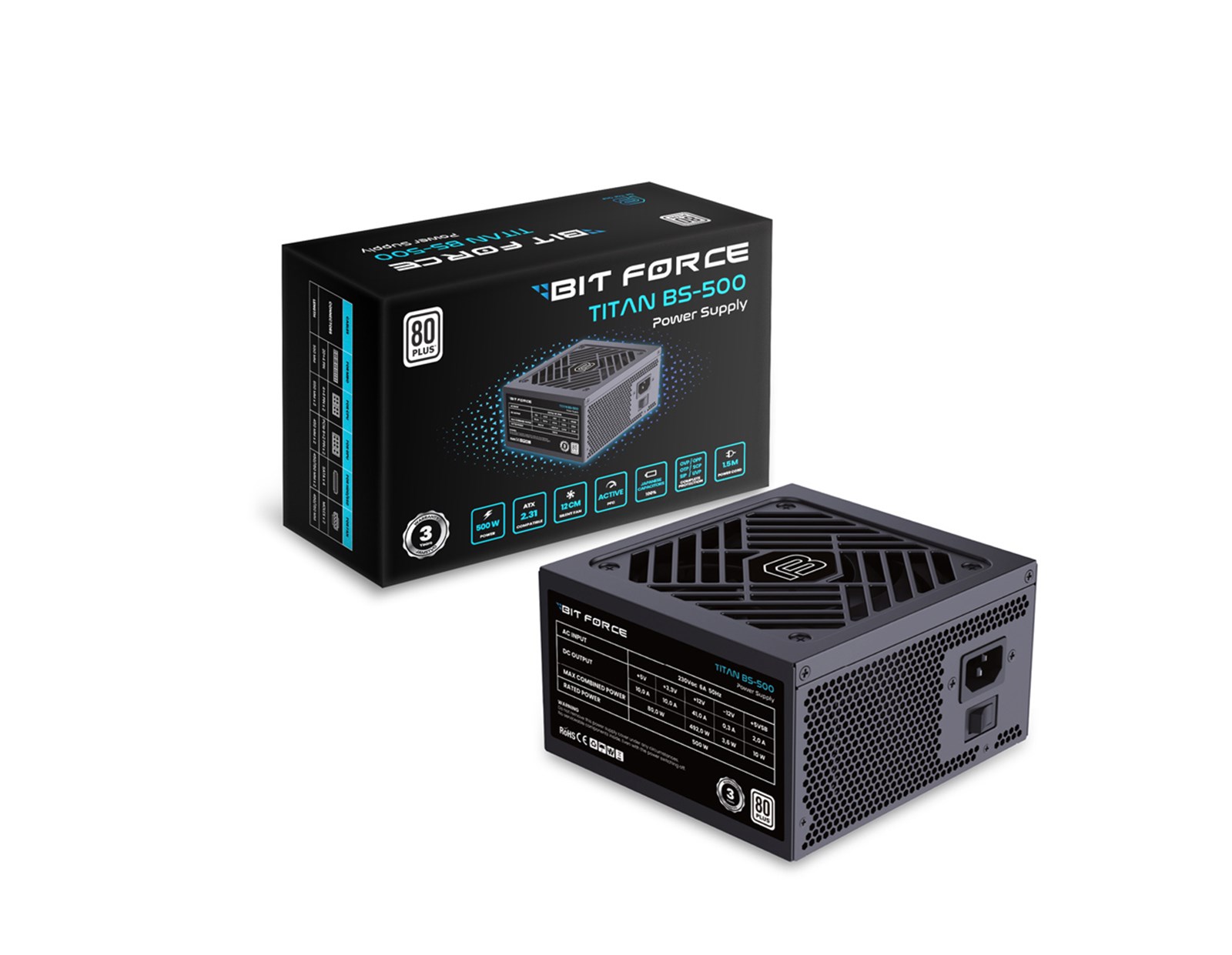 BIT FORCE napajanje 500W 80+ TITAN BS-500 ATX 2.31