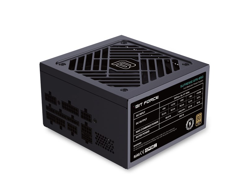 BIT FORCE napajanje 850W 80+ GOLD SUPREME GPS-850, modularno, ATX 3.1, PCI-E 5.1, FDB