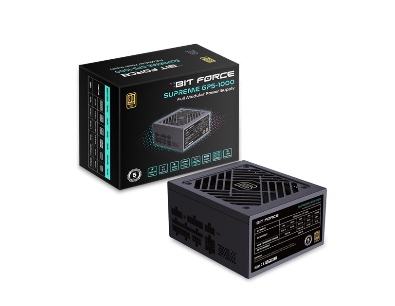 BIT FORCE napajanje 1000W 80+ GOLD SUPREME GPS-1000, modularno, ATX 3.1, PCI-E 5.1, FDB