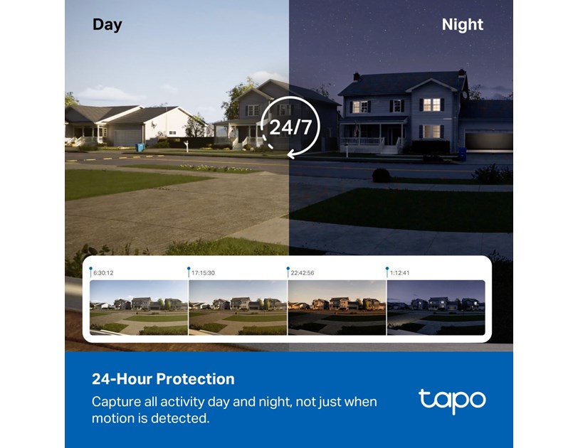 TP-Link Tapo C660 kamera + Tapo A201 Solar panel 4K 8MP(3840×2160 px), F1.6, Full-Color Night Vision, microSD, 2×Spotlights, dvosmjerni audio, detekcija pokreta, vodootporna IP65, Wi-Fi, Tapo app