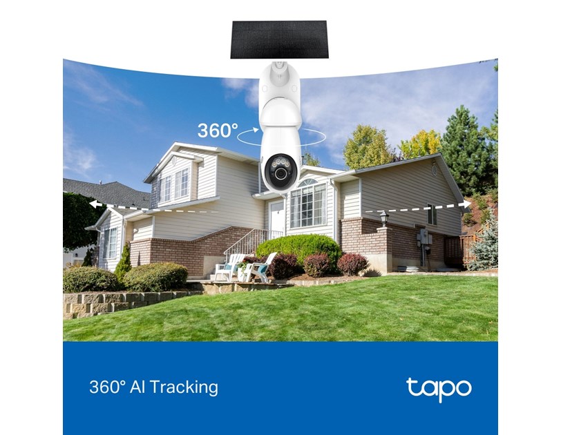 TP-Link Tapo C660 kamera + Tapo A201 Solar panel 4K 8MP(3840×2160 px), F1.6, Full-Color Night Vision, microSD, 2×Spotlights, dvosmjerni audio, detekcija pokreta, vodootporna IP65, Wi-Fi, Tapo app