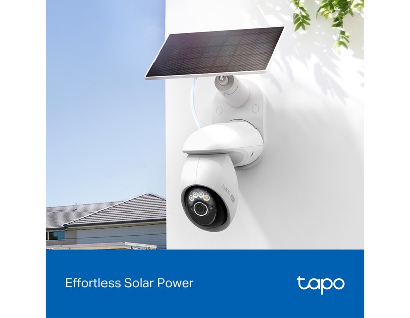 TP-Link Tapo C660 kamera + Tapo A201 Solar panel 4K 8MP(3840×2160 px), F1.6, Full-Color Night Vision, microSD, 2×Spotlights, dvosmjerni audio, detekcija pokreta, vodootporna IP65, Wi-Fi, Tapo app