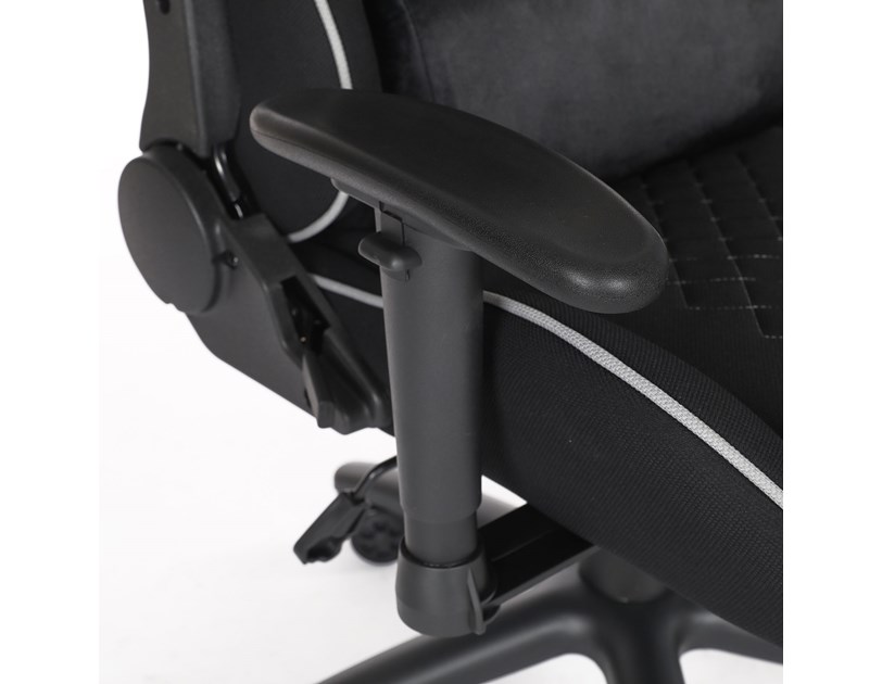 Bit Force KHAN F-2D igraća stolica s potpornim jastučićima, tkanina, 2D naslon za ruke, nosivost 150kg, crno/siva