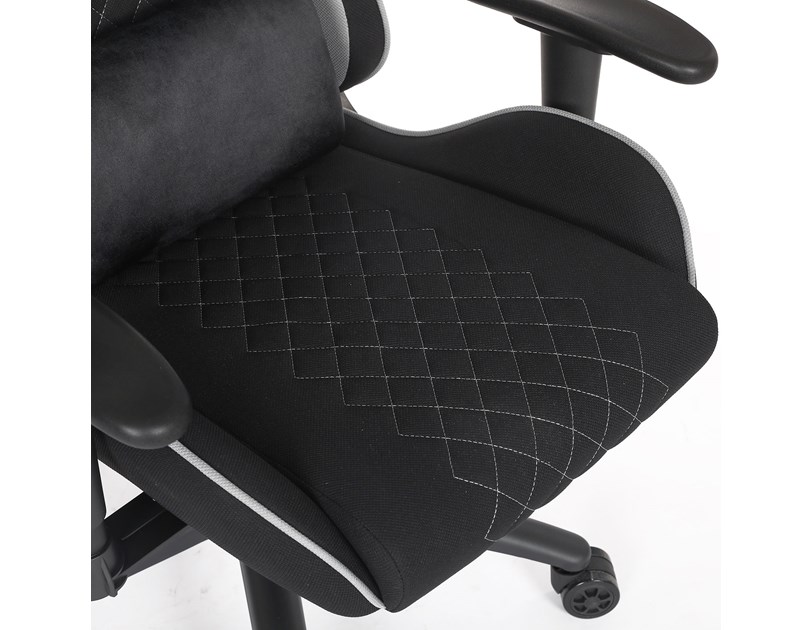 Bit Force KHAN F-2D igraća stolica s potpornim jastučićima, tkanina, 2D naslon za ruke, nosivost 150kg, crno/siva