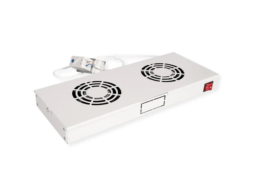 Roline 19" ventilacijski modul s 2 ventilatora i termostatom, sivi