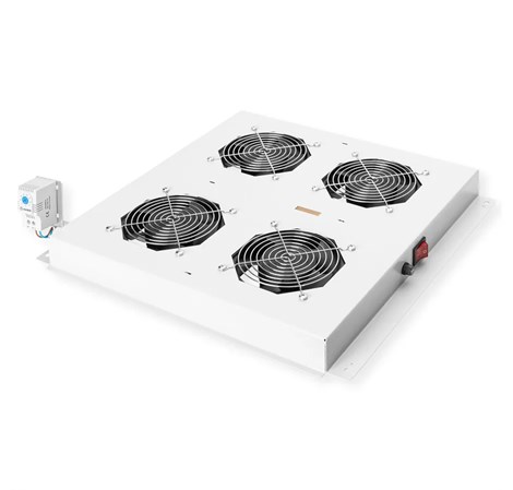 Roline 19" krovni ventilacijski modul s 4 ventilatora i termostatom, sivi