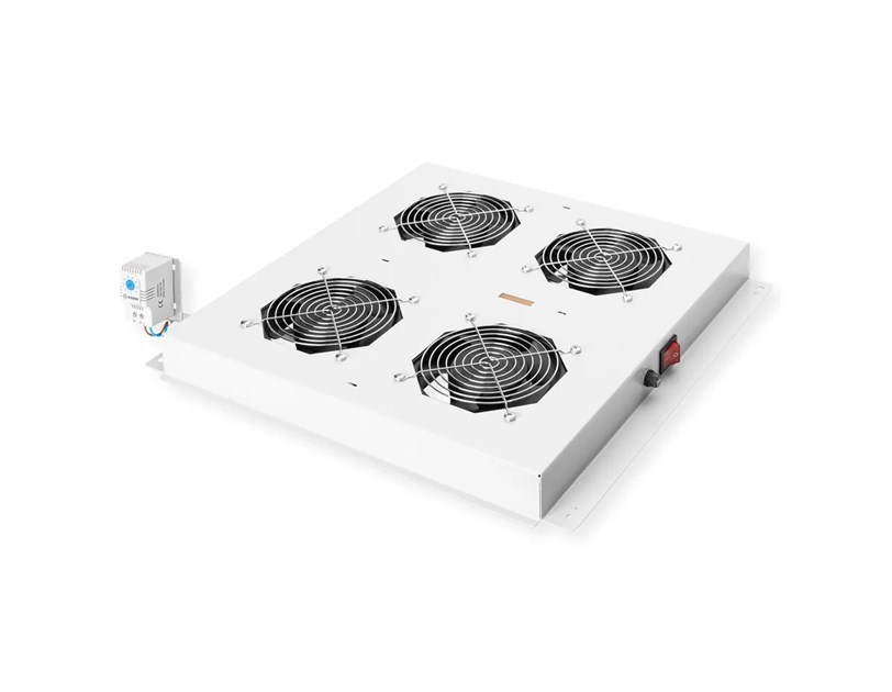 Roline 19" krovni ventilacijski modul s 4 ventilatora i termostatom, sivi
