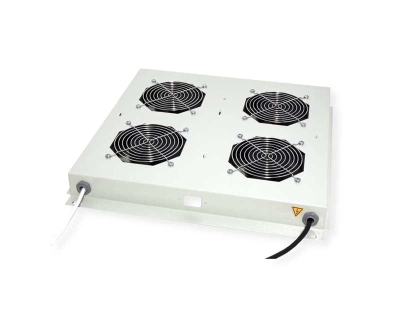 Roline 19" krovni ventilacijski modul s 4 ventilatora i termostatom, sivi