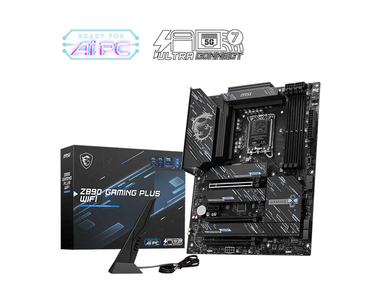 MSI MB Z890 GAMING PLUS WIFI, S.1851, 4xDDR5/9200(OC), PCIe 5.0,WiFI/BT, HDMI/DP, ATX