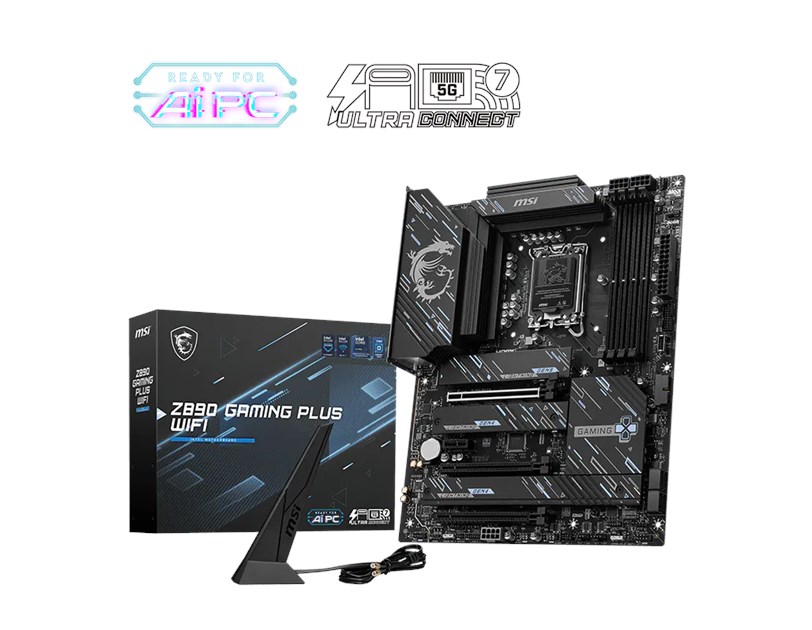 MSI MB Z890 GAMING PLUS WIFI, S.1851, 4xDDR5/9200(OC), PCIe 5.0,WiFI/BT, HDMI/DP, ATX