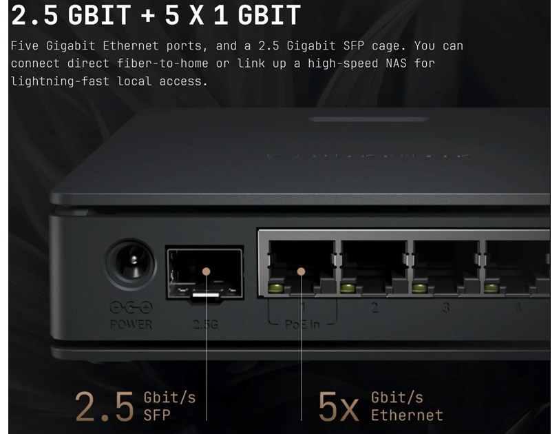 MikroTik hAP ax S (E62iUGS-2axD5axT) (2025) Router 5x Gigabit Ethernet ports, 1x 2.5 Gigabit SFP, Dual-Band Wi-Fi 6 (802.11ax), 512 MB RAM, metalno kućište, ARM