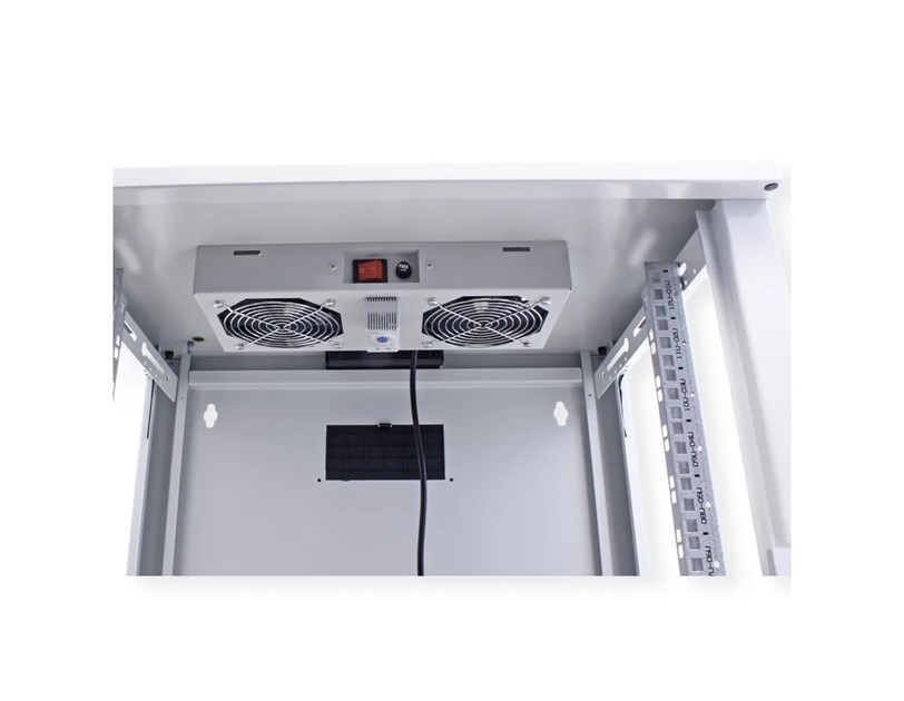 Roline 19" krovni ventilacijski modul s 2 ventilatora i termostatom, sivi