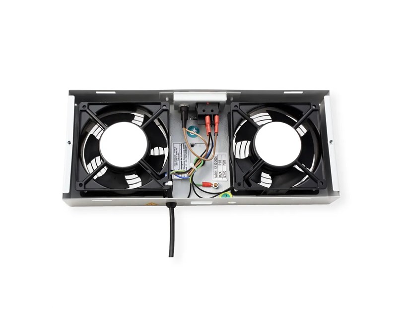 Roline 19" krovni ventilacijski modul s 2 ventilatora i termostatom, sivi