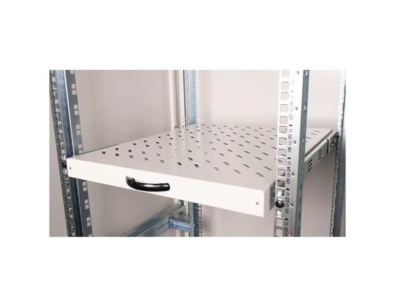 Roline 19" 1U izvlaćiva polica, D=550mm, nosivost 25kg, siva
