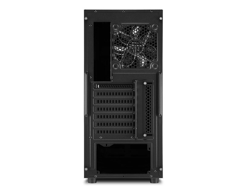Sharkoon S25-W Midi Tower ATX kućište, prozirna bočna stranica, bez napajanja, plavi LED, crno