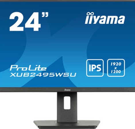 IIYAMA 24" XUB2495WSU-B7 (1920x1200) IPS 16:10, Pivot, 75Hz, 300cd/m2, 1000:1, 4ms, HDMI, DP, Speakers, USB-A 3x, USB-Cx1