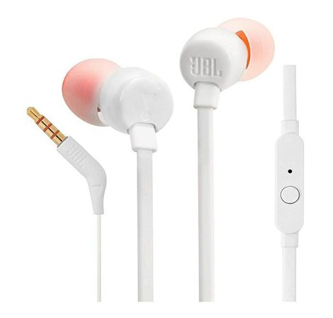 JBL T110E, in-ear slušalice s mikrofonom i upravljanjem s jednom tipkom, bijele