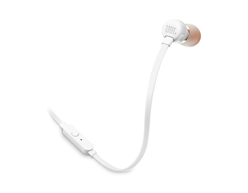 JBL T110E, in-ear slušalice s mikrofonom i upravljanjem s jednom tipkom, bijele