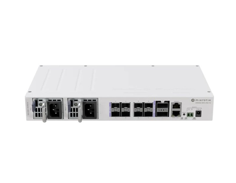 Mikrotik Cloud Router Switch 510-8XS-2XQ-IN, 650 MHz CPU, 128MB RAM, 2×100G QSFP28, 8×25G SFP28, RouterOS v7