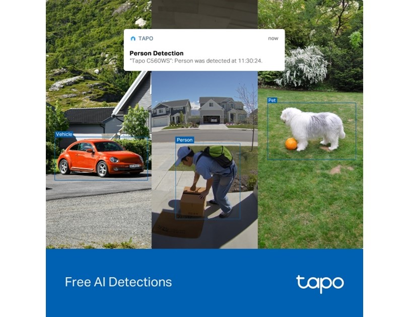 TP-Link Tapo C560WS kamera 4K 8MP(3840×2160) H.264, 360° /98° Pan/Tilt, Starlight-Color Night Vision, microSD, dvosmjerni audio, detekcija pokreta, vodootporna IP66, Wi-Fi, Tapo app