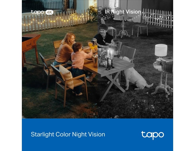 TP-Link Tapo C560WS kamera 4K 8MP(3840×2160) H.264, 360° /98° Pan/Tilt, Starlight-Color Night Vision, microSD, dvosmjerni audio, detekcija pokreta, vodootporna IP66, Wi-Fi, Tapo app