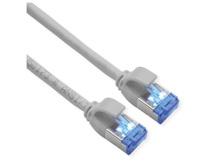 Roline S/FTP (PiMF) Cat.6a Data Center mrežni kabel (Class EA), Slim, LSOH, tangle free, sivi, 1.0m
