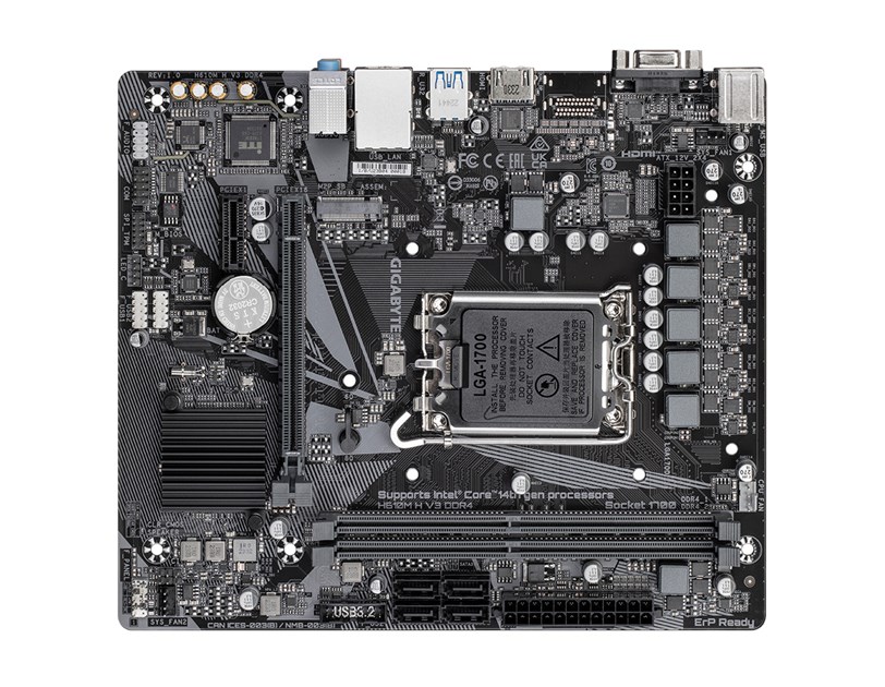 Gigabyte MB H610M H V3 DDR4, S.1700, 2xDDR4/3200, PCIe 4.0, G-LAN, VGA/HDMI, mATX