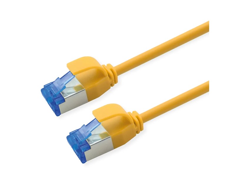Roline  S/FTP (PiMF) Data Center mrežni kabel, Cat.6A (Class EA), slim, LSOH, tangle free, 1.0m, žuti