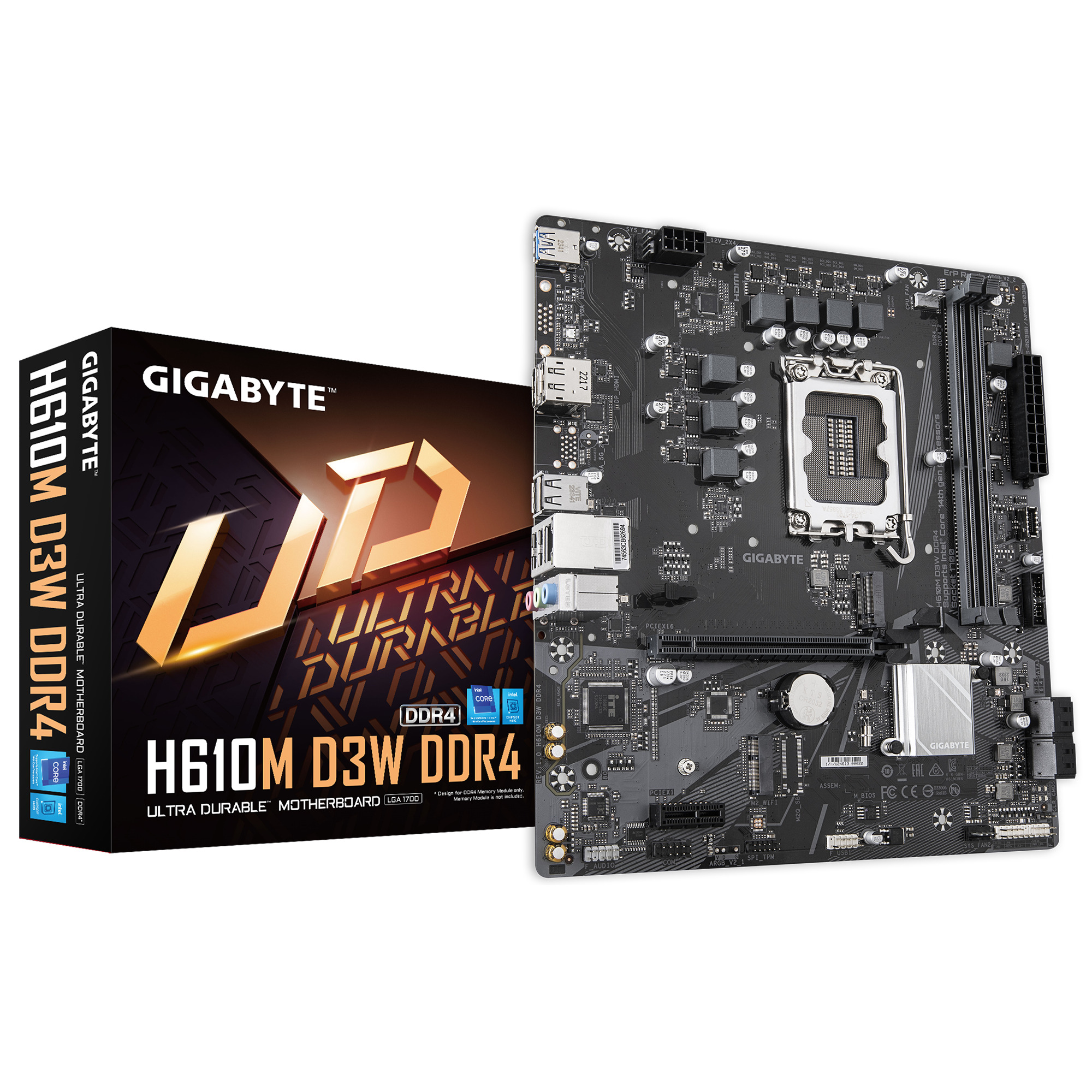 Gigabyte MB H610M D3W, S.1700, 2xDDR5/5600, PCIe 4.0, G-LAN, DP/HDMI, mATX