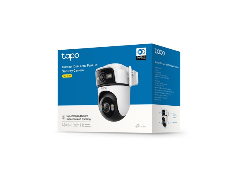 TP-Link Tapo C545D 2K 3MP (2304 x 1296 px), 360°/130° Pan/Tilt, H.264, Color Night Vision, microSD/RJ45 portovi, dvosmjerni audio, detekcija pokreta, IP66, Wi-Fi, Tapo app