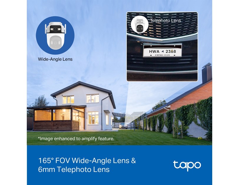 TP-Link Tapo C545D 2K 3MP (2304 x 1296 px), 360°/130° Pan/Tilt, H.264, Color Night Vision, microSD/RJ45 portovi, dvosmjerni audio, detekcija pokreta, IP66, Wi-Fi, Tapo app