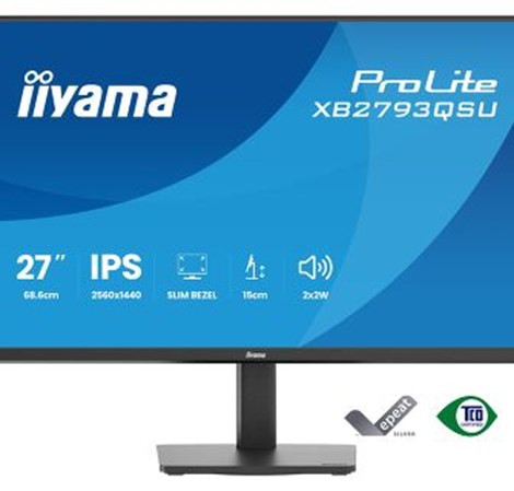 IIYAMA 27" XB2793QSU-B1 QHD (2560x1440) IPS 16:9, Pivot, 350 cd/m2, 1000:1, 1ms, HDMI, DP, USBx2, zvučnici