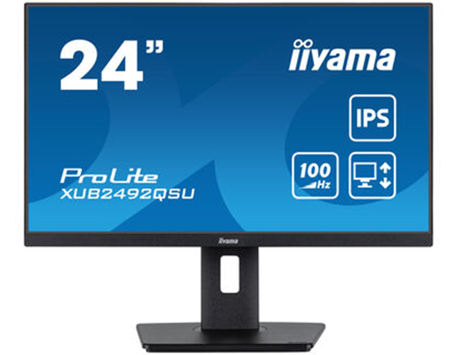 IIYAMA 24" XUB2492QSU-B1 (23.8") QHD (2560×1440) IPS, Pivot, 100Hz, 0.5ms, 300cd/m2, HDMI/DP, 3×USB3.2/USB-C, zvučnici