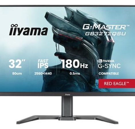 IIYAMA 32" GB3272QSU-B1 QHD (2560×1440) IPS 16:9, 180Hz, 400 cd/m2, 1000:1, 0.5ms, 2×HDMI/DP, 4×USB, HAS, zvučnici