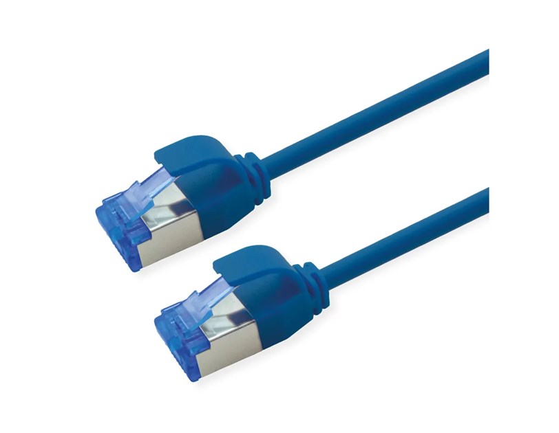 Roline  S/FTP (PiMF) Data Center mrežni kabel, Cat.6A (Class EA), slim, LSOH, tangle free, 10m, plavi