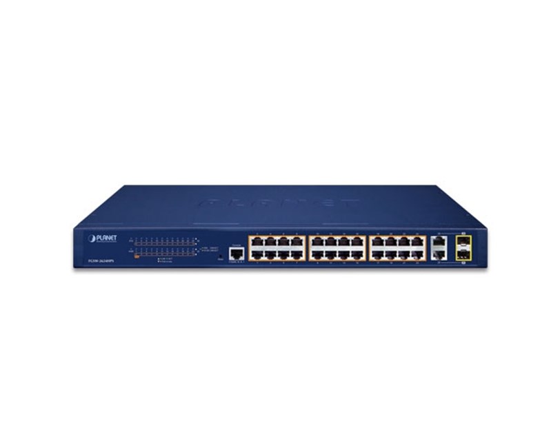 PLANET 24-Port 10/100TX 802.3at PoE +  2-Port Gigabit TP/SFP Combo Managed Ethernet Switch
