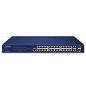 PLANET 24-Port 10/100TX 802.3at PoE +  2-Port Gigabit TP/SFP Combo Managed Ethernet Switch