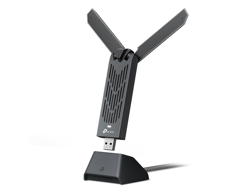TP-Link BE6500 Archer TBE400UH Wi-Fi 7 High Gain Wireless USB Adapter, 2882Mbps/2882Mbps/688Mbps (2.4GHz/5GHz/6GHz), 2× High-Gain Tri-Band Antennas